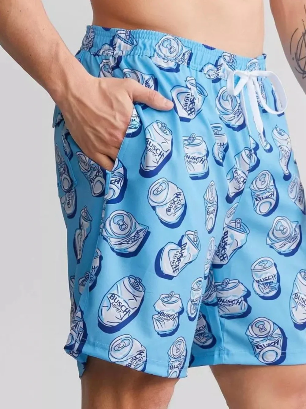 Tipsy Elves Bush Light Swim Trunks with Can Koozie NWT Sz L Ret $44.95 Revolve